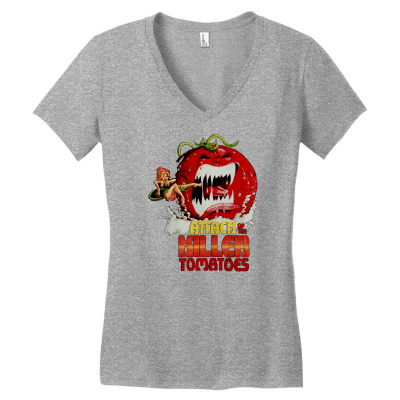 Attack Of The Killer Tomatoes Women's V-neck T-shirt Designed By Wildern