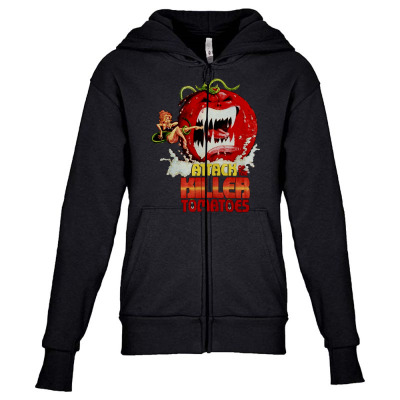 Attack Of The Killer Tomatoes Youth Zipper Hoodie Designed By Wildern