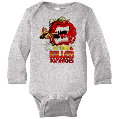 Attack Of The Killer Tomatoes Long Sleeve Baby Bodysuit Designed By Wildern