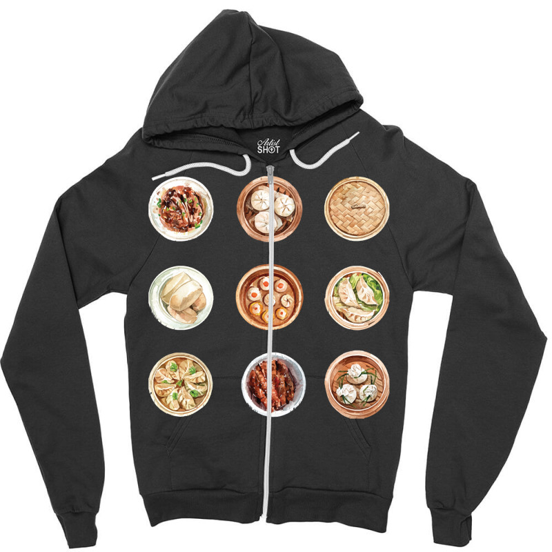 Assorted Chinese Cantonese Dim Sum T  Shirt Chinese Dim Sum Variety T Zipper Hoodie | Artistshot