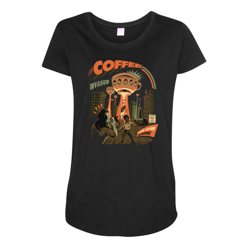 Coffee Invasion Maternity Scoop Neck T-shirt by kratsn | Artistshot