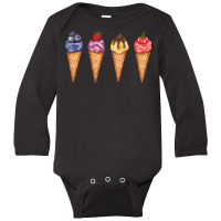 Assorted Ice Cream Cones T  Shirt Assorted Ice Cream Cones Set   Blueb Long Sleeve Baby Bodysuit | Artistshot