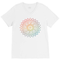 Mandala Geometry Sacred Fractal Art Yoga Mantra Good Vibe T Shirt V-neck Tee | Artistshot