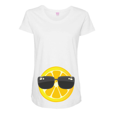 Lemon With Glasses Maternity Scoop Neck T-shirt Designed By Ofutlu