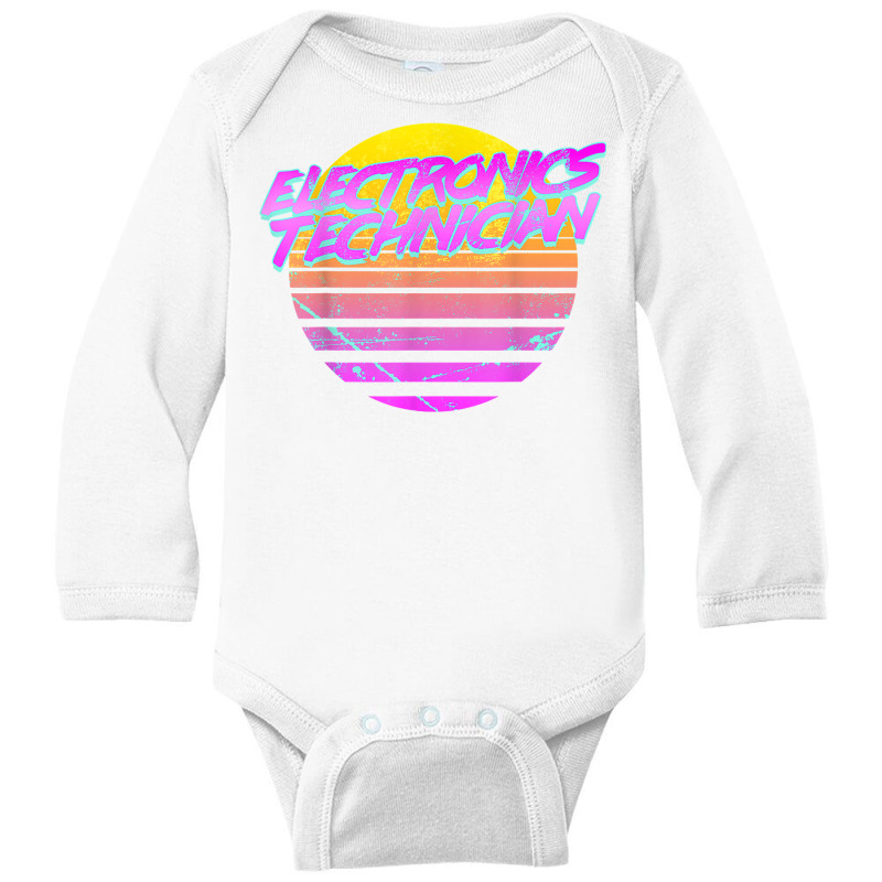 Vintage Retro Electronics Technician T Shirt Long Sleeve Baby Bodysuit by webberoliveria | Artistshot