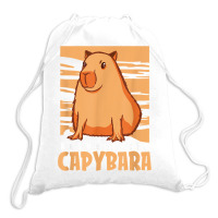 Capybara South American Rodent   Respect The Capybara T Shirt Drawstring Bags | Artistshot