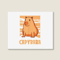 Capybara South American Rodent   Respect The Capybara T Shirt Landscape Canvas Print | Artistshot