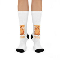 Capybara South American Rodent   Respect The Capybara T Shirt Crew Socks | Artistshot