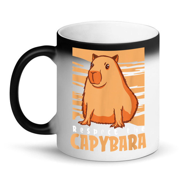 Capybara South American Rodent   Respect The Capybara T Shirt Magic Mug by lelalucin | Artistshot