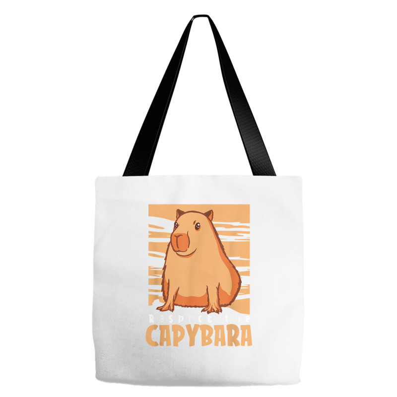 Capybara South American Rodent   Respect The Capybara T Shirt Tote Bags by lelalucin | Artistshot