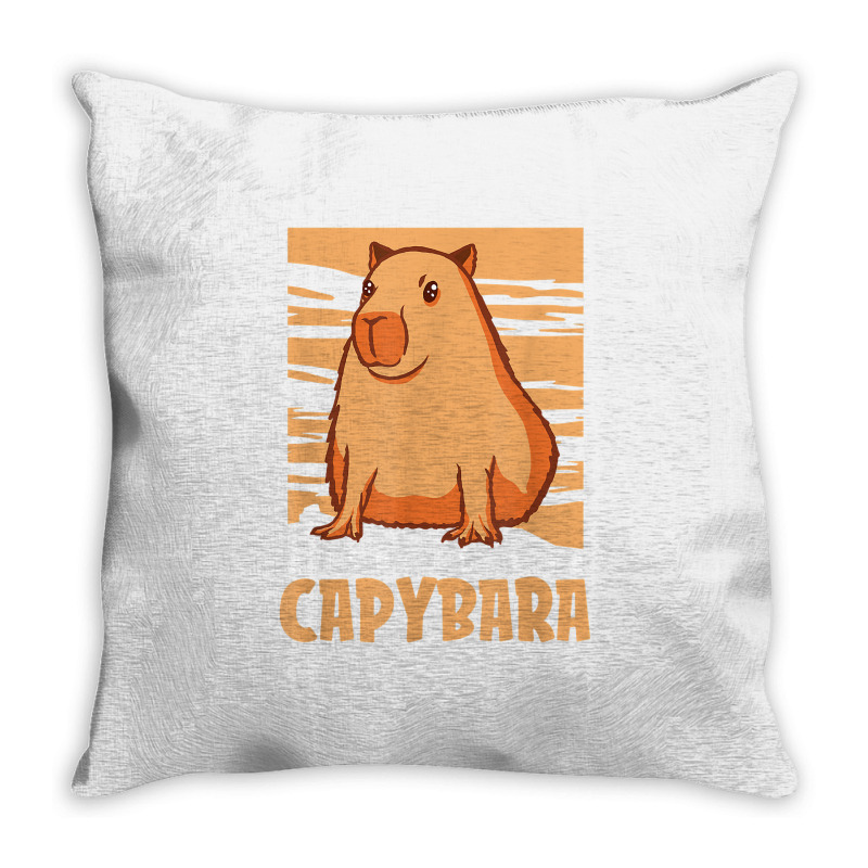 Capybara South American Rodent   Respect The Capybara T Shirt Throw Pillow by lelalucin | Artistshot