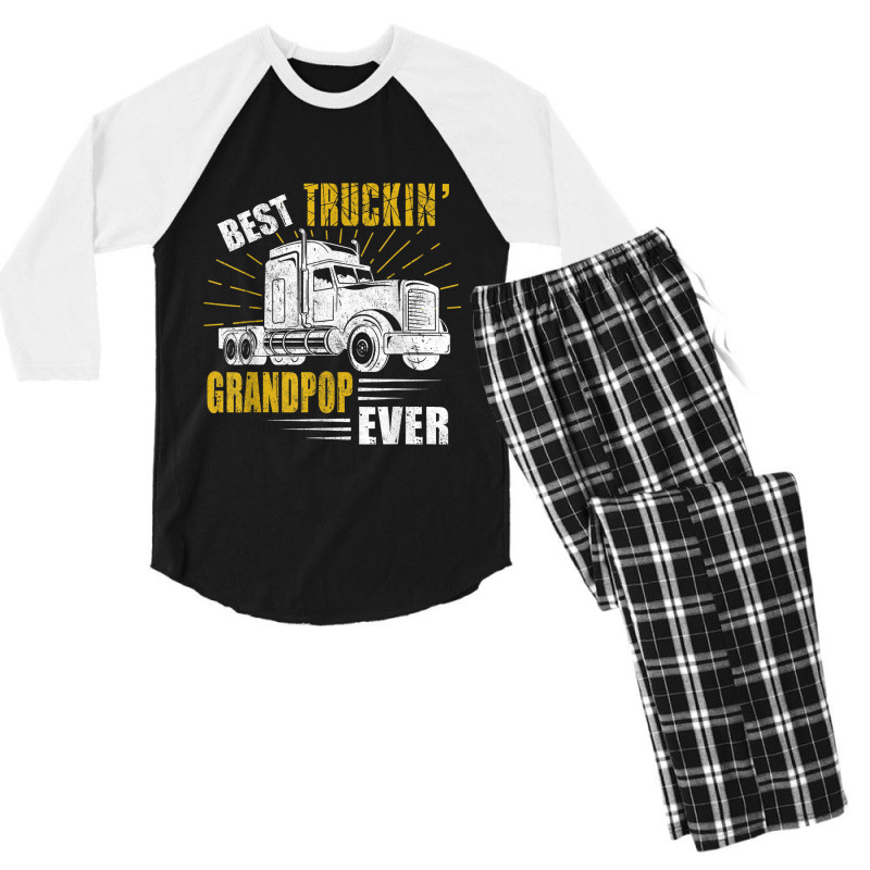 Trucker Best Truckin Grandpop Ever Trucker Funny Fathers Day Men's 3/4 Sleeve Pajama Set by urethrapricey | Artistshot