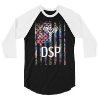 Direct Support Professional Us Flag T Shirt 3/4 Sleeve Shirt | Artistshot