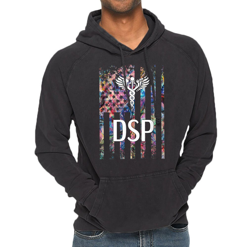 Direct Support Professional Us Flag T Shirt Vintage Hoodie | Artistshot