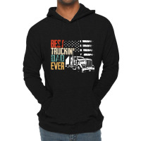 Trucker Fathers Day Best Truckin' Dad Ever Trucker Dad Vintage S Lightweight Hoodie | Artistshot