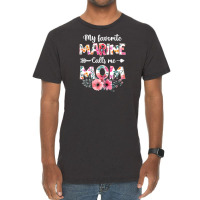 Womens My Favorite Marine Calls Me Mom Shirt Marine Military T Shirt Vintage T-shirt | Artistshot