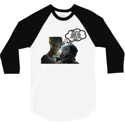 Funny Meme Alien Mad Meme Sarcastic Funny Character T-shirt 3/4 Sleeve Shirt Designed By Arnaldo Da Silva Tagarro