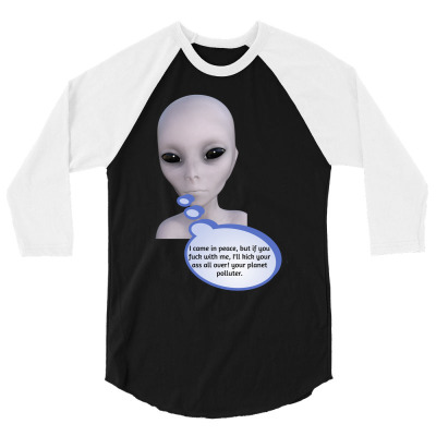 Funny Meme Mad Alien Cartoon Funny Character Meme T-shirt 3/4 Sleeve Shirt Designed By Arnaldo Da Silva Tagarro