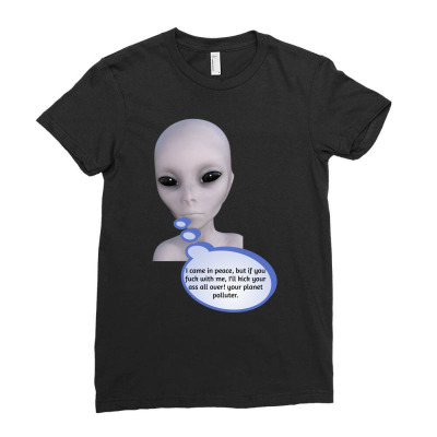 Funny Meme Mad Alien Cartoon Funny Character Meme T-shirt Ladies Fitted T-shirt Designed By Arnaldo Da Silva Tagarro