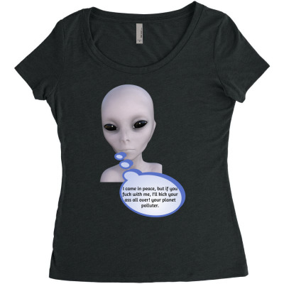 Funny Meme Mad Alien Cartoon Funny Character Meme T-shirt Women's Triblend Scoop T-shirt Designed By Arnaldo Da Silva Tagarro