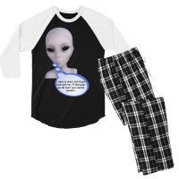 Funny Meme Mad Alien Cartoon Funny Character Meme T-shirt Men's 3/4 Sleeve Pajama Set | Artistshot
