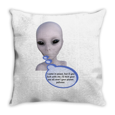 Funny Meme Mad Alien Cartoon Funny Character Meme T-shirt Throw Pillow Designed By Arnaldo Da Silva Tagarro