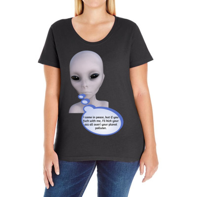 Funny Meme Mad Alien Cartoon Funny Character Meme T-shirt Ladies Curvy T-shirt Designed By Arnaldo Da Silva Tagarro