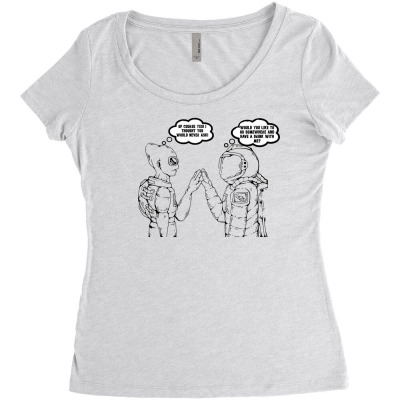 Funny Meme Flerting Cartoon Meme Funny Character T-shirt Women's Triblend Scoop T-shirt Designed By Arnaldo Da Silva Tagarro
