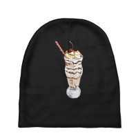 Chocolate Banana Vanilla Sundae T  Shirt Banana Chocolate Milkshake Wi Baby Beanies | Artistshot