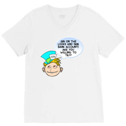 Funny Meme Looks and Money Cartoon Funny Character Meme T-shirt V-Neck Tee | Artistshot
