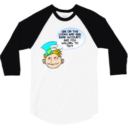 Funny Meme Looks and Money Cartoon Funny Character Meme T-shirt 3/4 Sleeve Shirt | Artistshot