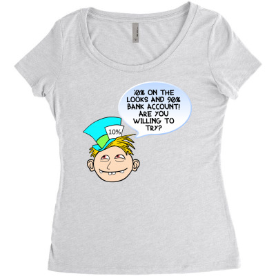 Funny Meme Looks And Money Cartoon Funny Character Meme T-shirt Women's Triblend Scoop T-shirt Designed By Arnaldo Da Silva Tagarro