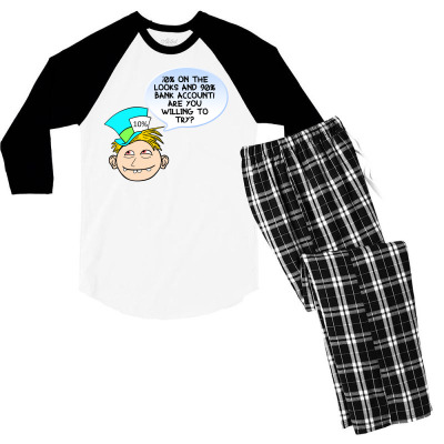 Funny Meme Looks And Money Cartoon Funny Character Meme T-shirt Men's 3/4 Sleeve Pajama Set Designed By Arnaldo Da Silva Tagarro
