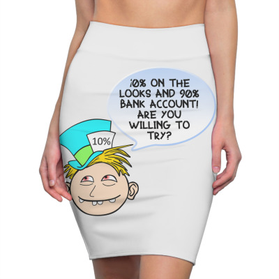 Funny Meme Looks And Money Cartoon Funny Character Meme T-shirt Pencil Skirts Designed By Arnaldo Da Silva Tagarro
