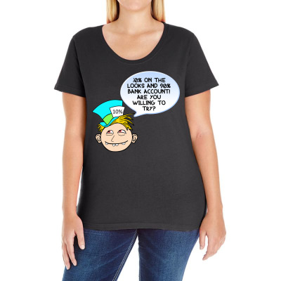 Funny Meme Looks And Money Cartoon Funny Character Meme T-shirt Ladies Curvy T-shirt Designed By Arnaldo Da Silva Tagarro