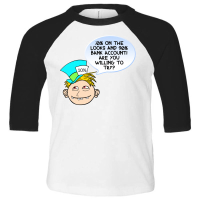 Funny Meme Looks And Money Cartoon Funny Character Meme T-shirt Toddler 3/4 Sleeve Tee Designed By Arnaldo Da Silva Tagarro