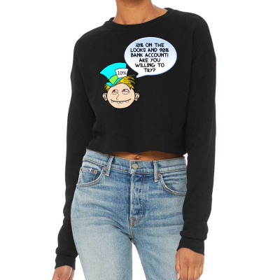 Funny Meme Looks And Money Cartoon Funny Character Meme T-shirt Cropped Sweater Designed By Arnaldo Da Silva Tagarro