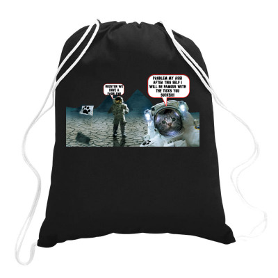 Funny Meme Cat Cartoon Character Meme T-shirt Drawstring Bags Designed By Arnaldo Da Silva Tagarro