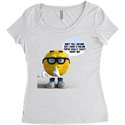 Funny Meme Don´t Tell Anyone Cartoon Funny Character Meme T-shirt Women's Triblend Scoop T-shirt Designed By Arnaldo Da Silva Tagarro