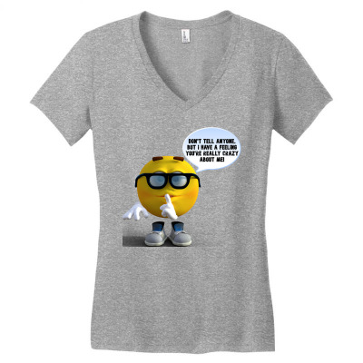 Funny Meme Don´t Tell Anyone Cartoon Funny Character Meme T-shirt Women's V-neck T-shirt Designed By Arnaldo Da Silva Tagarro