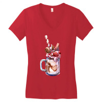 Chocolate Strawberry Milkshake T  Shirt Chocolate Strawberry Overshake Women's V-neck T-shirt | Artistshot