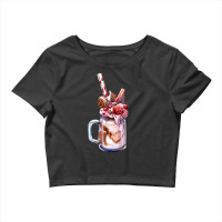 Chocolate Strawberry Milkshake T  Shirt Chocolate Strawberry Overshake Crop Top | Artistshot