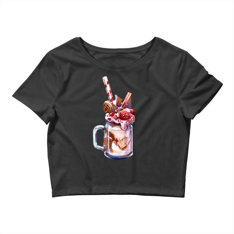 Chocolate Strawberry Milkshake T  Shirt Chocolate Strawberry Overshake Crop Top by thymeartiste | Artistshot