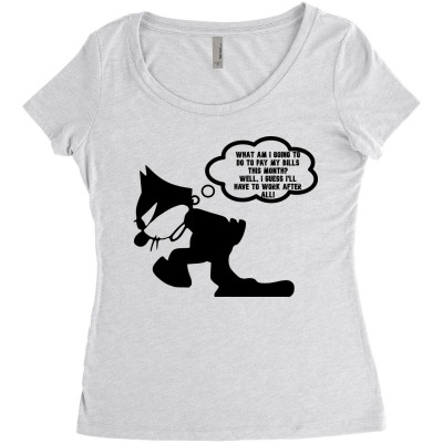 Funny Meme Cat Jolker Cartoon Funny Character Meme T-shirt Women's Triblend Scoop T-shirt Designed By Arnaldo Da Silva Tagarro