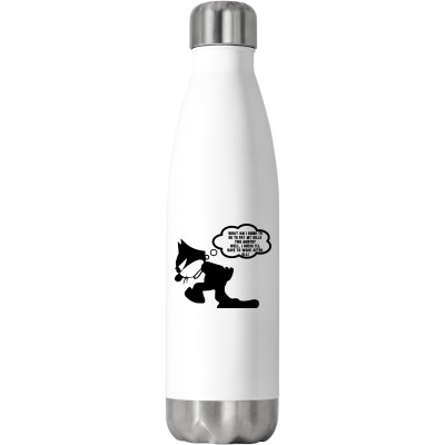 Funny Meme Cat Jolker Cartoon Funny Character Meme T-shirt Stainless Steel Water Bottle Designed By Arnaldo Da Silva Tagarro