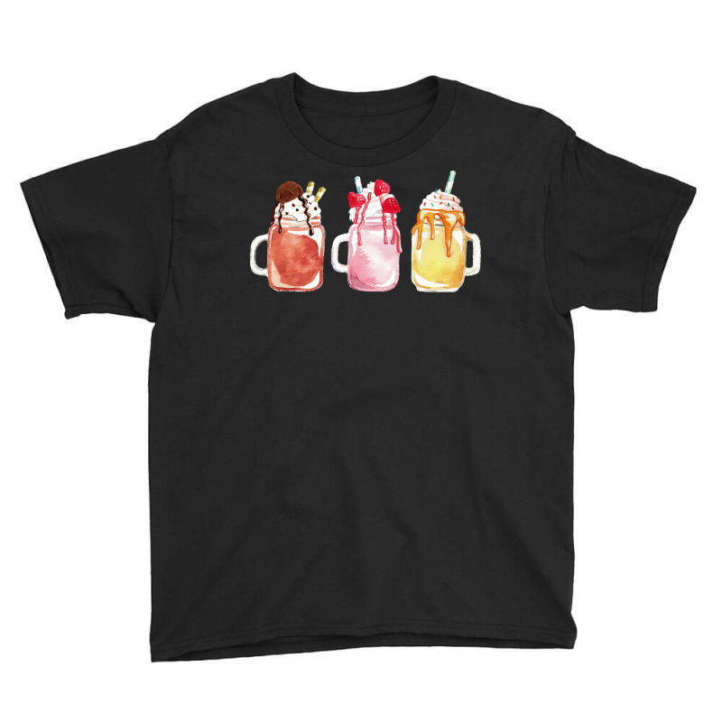 Chocolate Strawberry Vanilla Milkshake T  Shirt Triple Milkshake Set T Youth Tee by thymeartiste | Artistshot