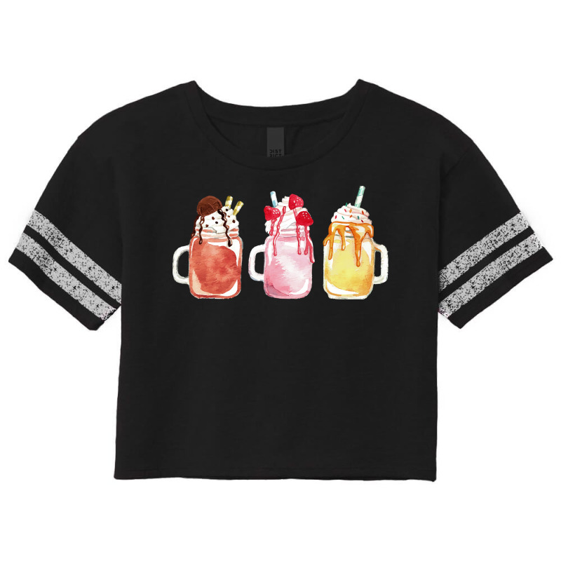 Chocolate Strawberry Vanilla Milkshake T  Shirt Triple Milkshake Set T Scorecard Crop Tee by thymeartiste | Artistshot