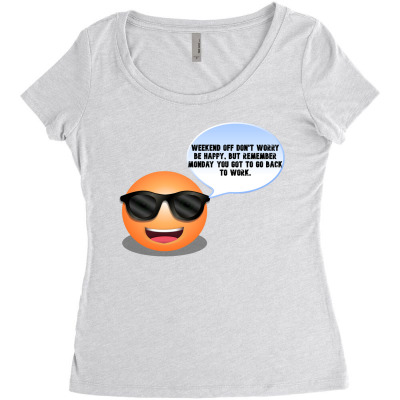 Funny Meme Weekend Off Cartoon Character Funny Meme T_shirt Women's Triblend Scoop T-shirt Designed By Arnaldo Da Silva Tagarro