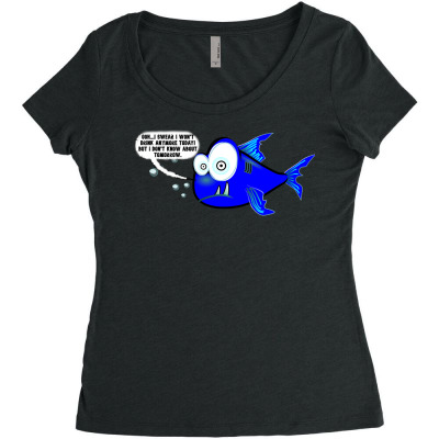 Funny Meme Drunk Fish Cartoon Funny Character Meme T-shirt Women's Triblend Scoop T-shirt Designed By Arnaldo Da Silva Tagarro