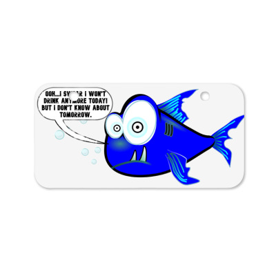 Funny Meme Drunk Fish Cartoon Funny Character Meme T-shirt Bicycle License Plate Designed By Arnaldo Da Silva Tagarro